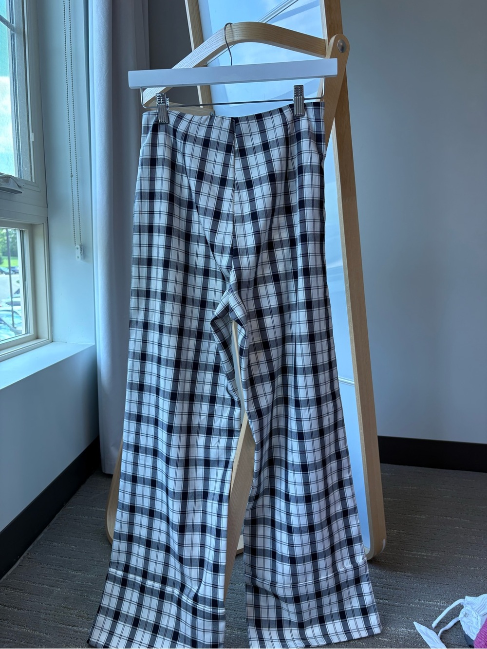 Princess Polly Black & White Plaid Wide-Leg Pants - Picture 2 of 3